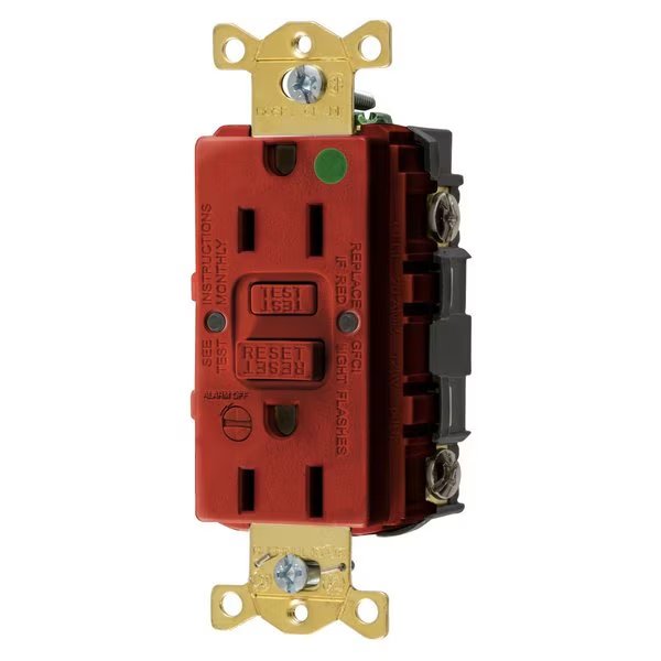 15A COMM HG SELF TEST ALARM GFR RED, Bryant, Mfr#: GFST82RB